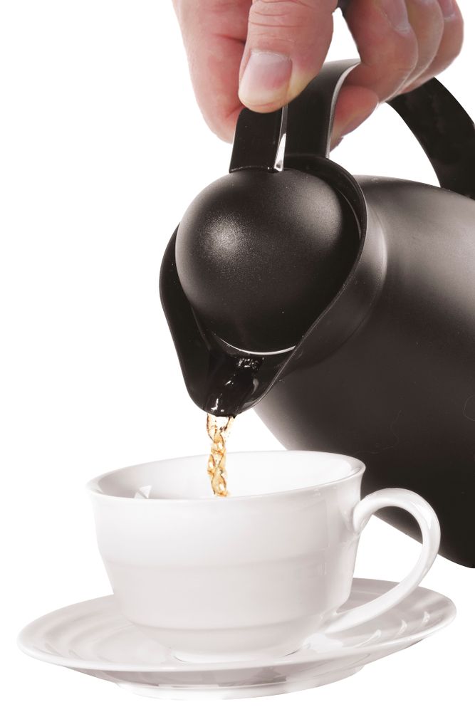 Caraffa termica con contenitore interno in vetro, HENDI, 1L, Nero, ⌀140x(H)268mm