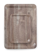 Vassoio da servizio in melamina con stampa tipo legno, AmerBox, Legno scuro, 370x530mm