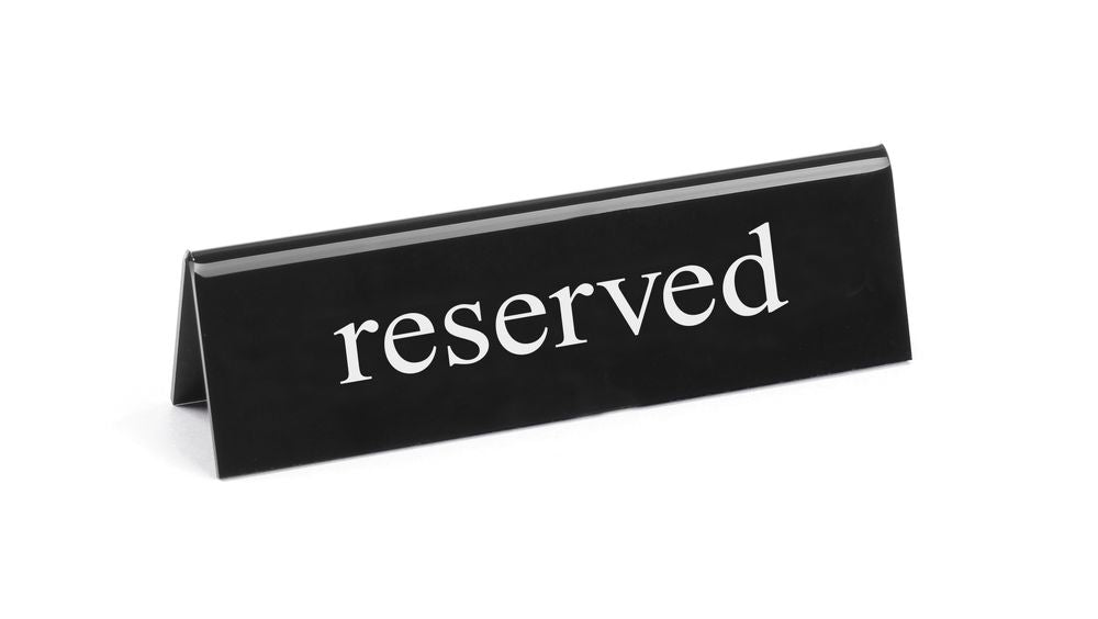 Targhetta riservato, HENDI, reserved, 130x30x(H)38mm