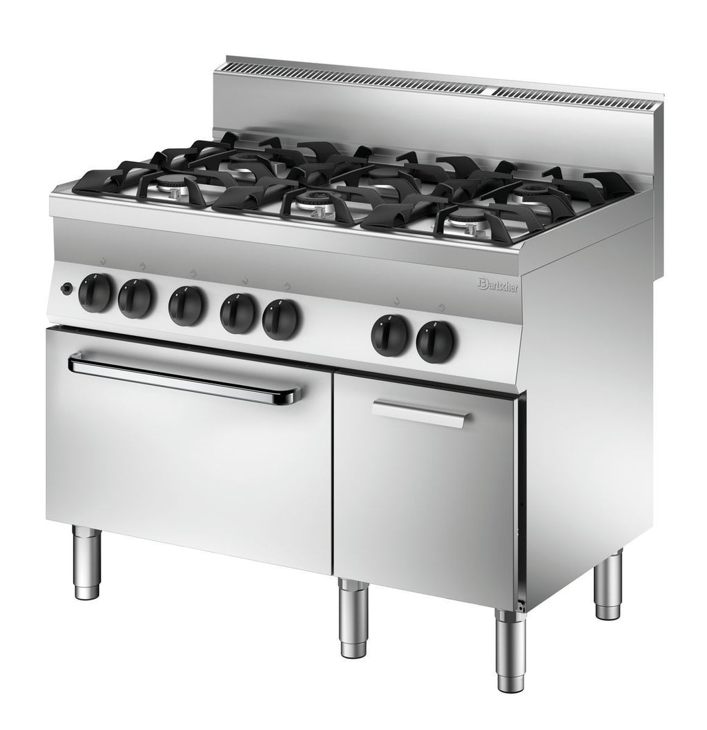 Fornello  Professionale a gas a 6 fuochi con forno a gas
