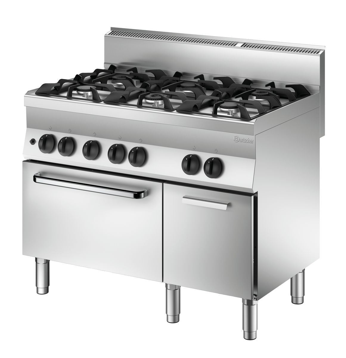 Fornello  Professionale a gas a 6 fuochi con forno a gas