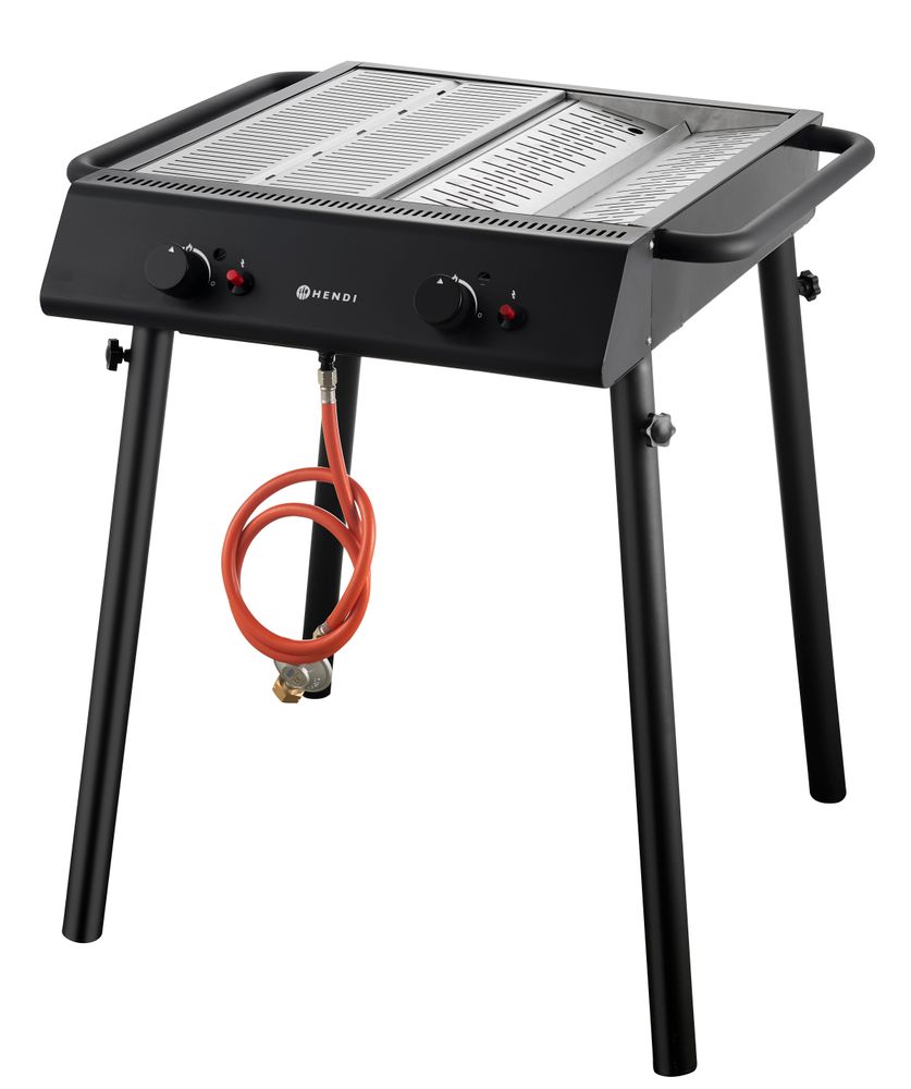 Xantos Black Griglia a gas , HENDI, Nero, 9,5kW, 770x710x(H)870mm