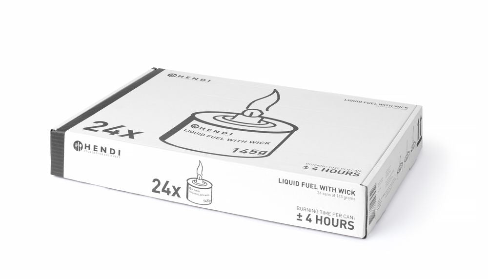 Carburante liquido con stoppino, HENDI, Durata ± 4 ore, 24 pezzi