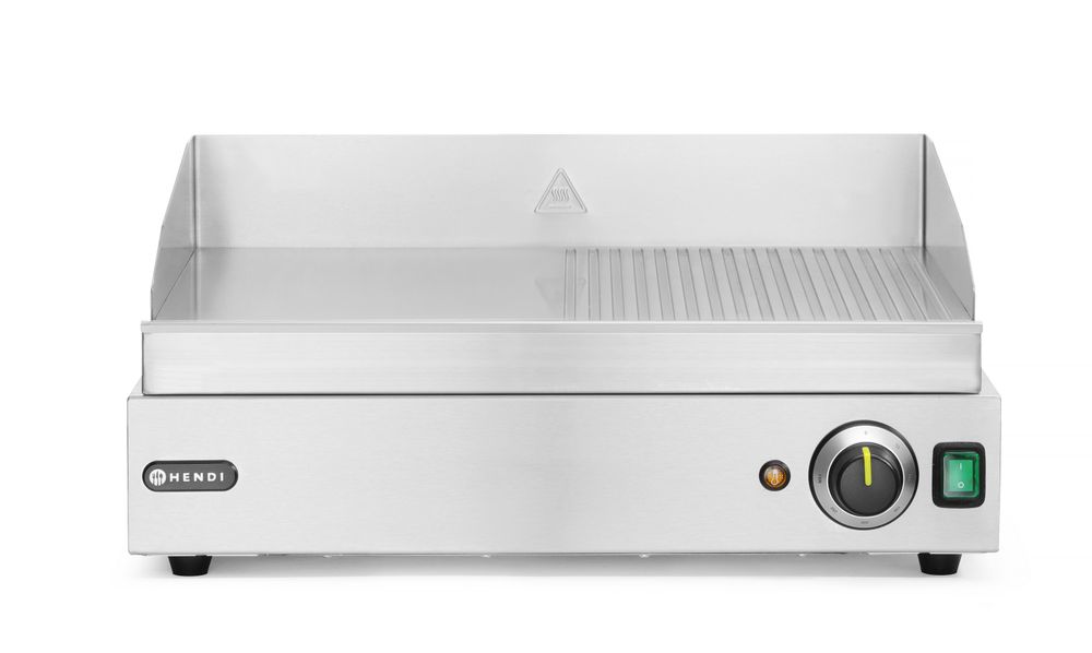 Griglia metà rigata, HENDI, Profi Line, 1/2 liscia, 1/2 rigata, 230V/2400W, 527x404x(H)233mm