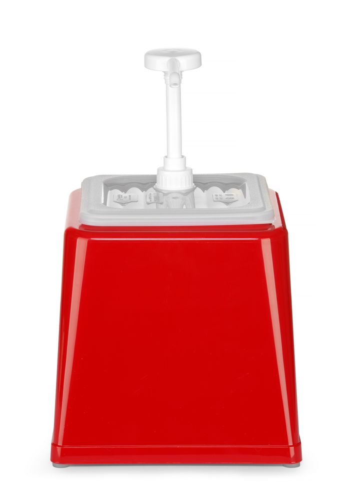 Dosatore per salse con pompa, HENDI, 2,5L, Rosso, 230x210x(H)327mm