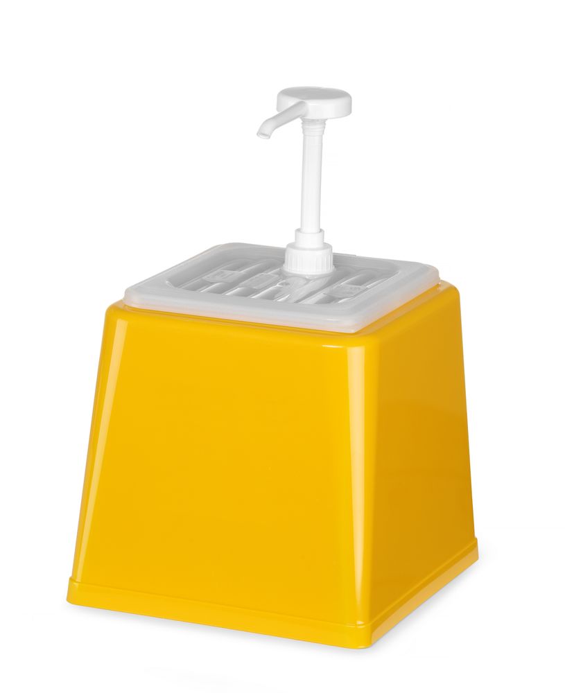 Dosatore per salse con pompa, HENDI, 2,5L, Giallo, 230x210x(H)327mm