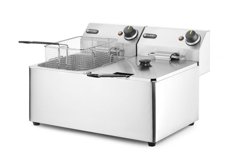 Friggitrice Kitchen Line - 2x 8L, HENDI, Kitchen Line, 16L, 230V/7000W, 542x430x(H)351mm