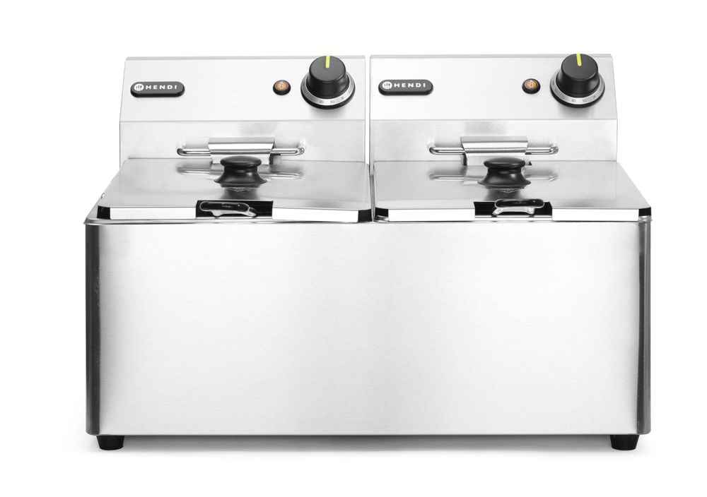 Friggitrice Kitchen Line - 2x 8L, HENDI, Kitchen Line, 16L, 230V/7000W, 542x430x(H)351mm