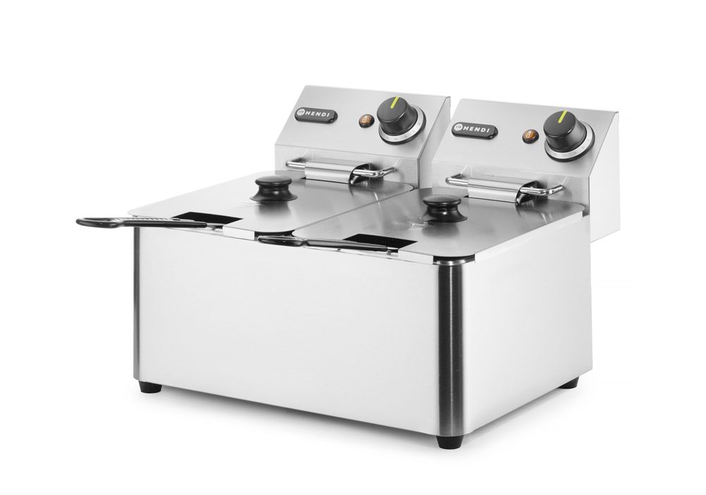 Friggitrice Kitchen Line - 2x4L, HENDI, Kitchen Line, 8L, 230V/6000W, 470x380x(H)315mm