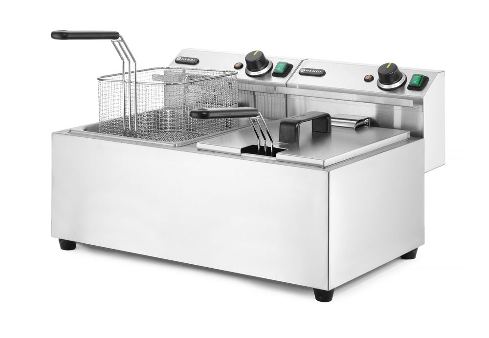 Friggitrici Profi Line - 2 x 8 L, HENDI, Profi Line, 16L, 230V/7000W, 605x460x(H)369mm