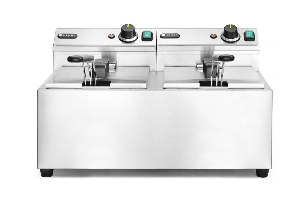 Friggitrici Profi Line - 2 x 8 L, HENDI, Profi Line, 16L, 230V/7000W, 605x460x(H)369mm
