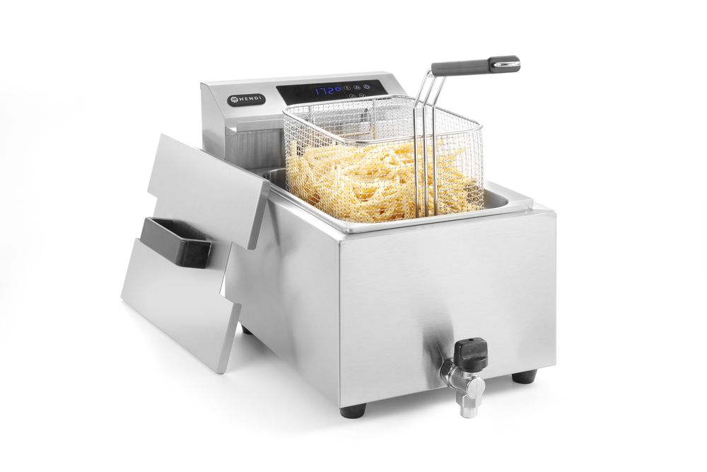 Friggitrice Profi Line digitale con rubinetto di scarico - 8 l, HENDI, Profi Line, 8L, 230V/3500W, 305x515x(H)345mm