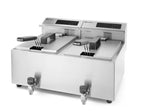 Friggitrice Profi Line digitale con rubinetti di scarico - 2 x 8 l, HENDI, Profi Line, 16L, 230V/7000W,