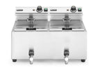 Friggitrice Profi Line con rubinetti di scarico - 2 x 8 l, HENDI