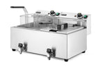Friggitrice Profi Line con rubinetti di scarico - 2 x 8 l, HENDI, Profi Line, 16L, 230V/7000W, 610x515x(H)369mm