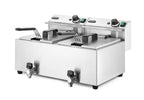 Friggitrice Profi Line con rubinetti di scarico - 2 x 8 l, HENDI