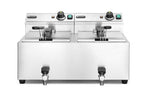 Friggitrice Profi Line con rubinetti di scarico - 2 x 8 l, HENDI, Profi Line, 16L, 230V/7000W, 610x515x(H)369mm