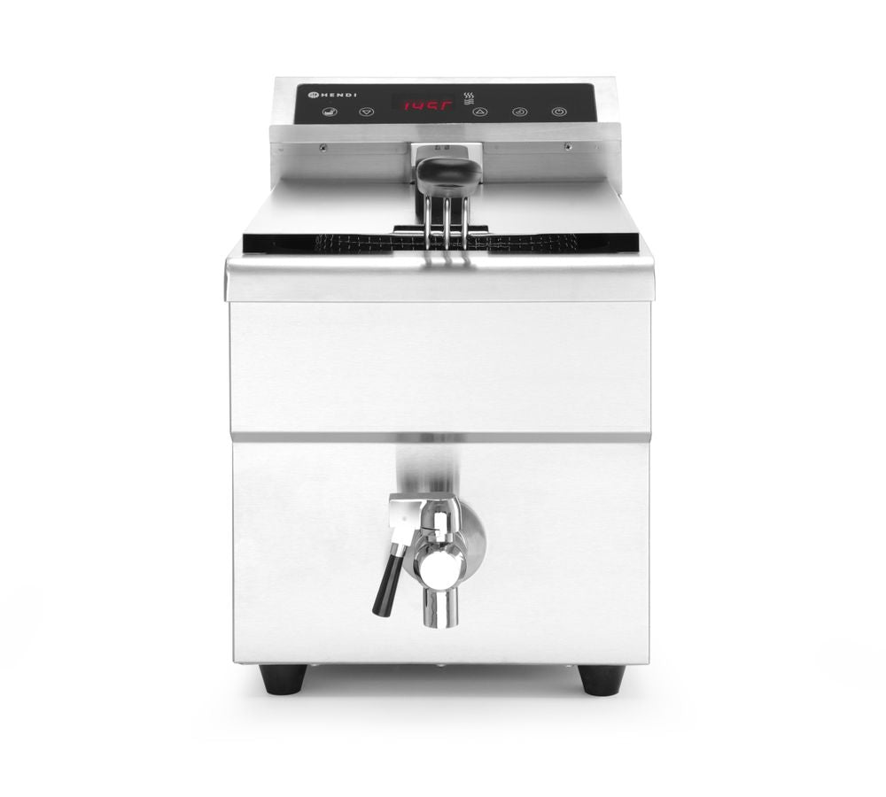 Friggitrice ad induzione con rubinetto di scarico - 8 l, HENDI, 8L, Grigio chiaro, 230V/3500W, 288x619x(H)408mm