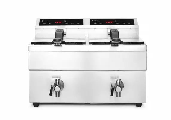 Friggitrice ad induzione con rubinetti di scarico - 2 x 8 l, HENDI