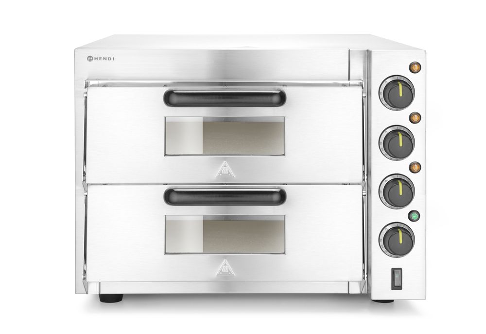 Forno pizza sovrapposto 3000W, HENDI, Argento, 230V/3000W, 580x560x(H)435mm