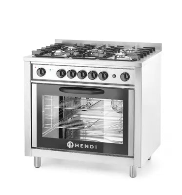 Cucina a gas - 5 bruciatori con forno elettrico, HENDI