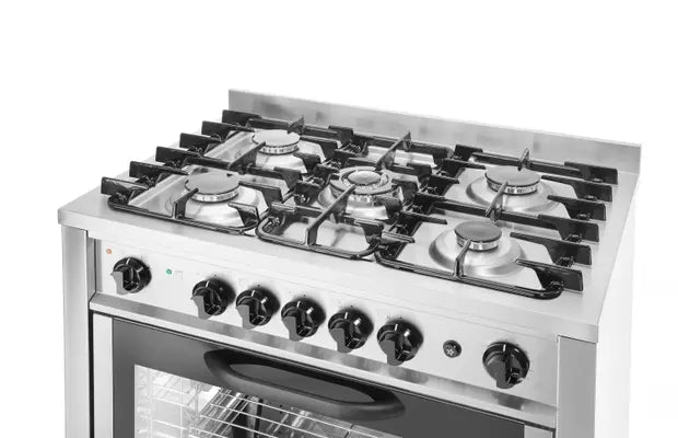 Cucina a gas - 5 bruciatori con forno elettrico, HENDI