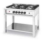 Cucina a gas - 5 bruciatori, telaio aperto, HENDI, Kitchen Line, 14,3kW, 900x640x(H)910mm