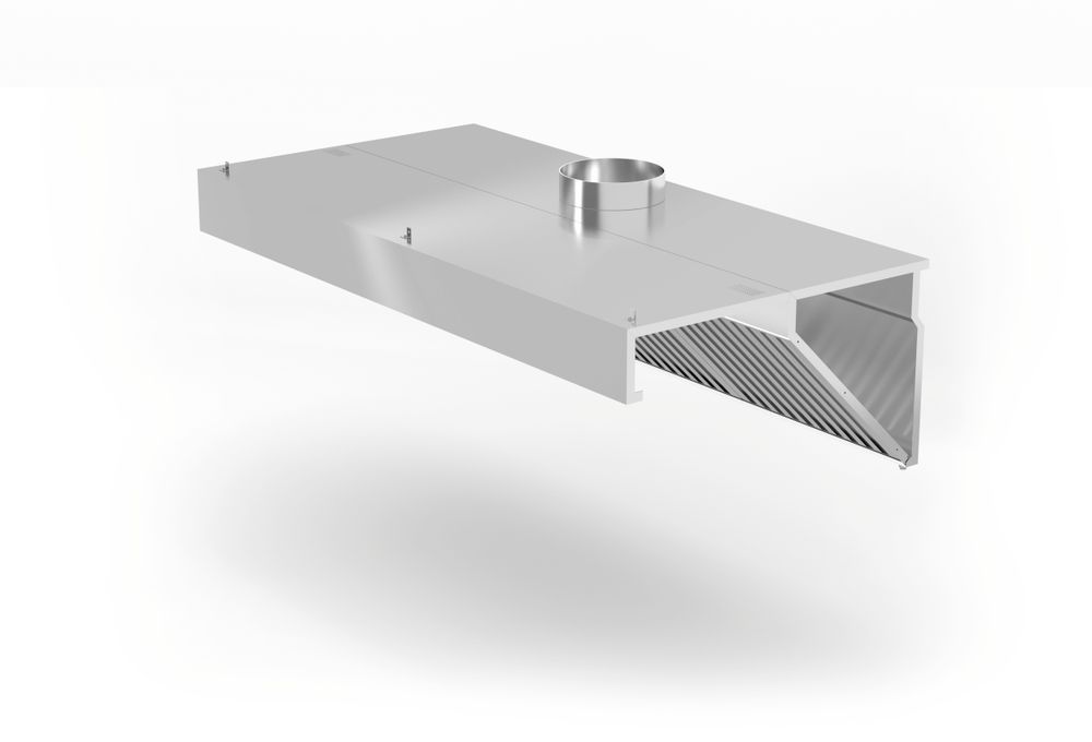 Cappa estrattore montata a parete, angolata, HENDI, Profi Line, con illuminazione a LED, 1200x700x(H)450mm