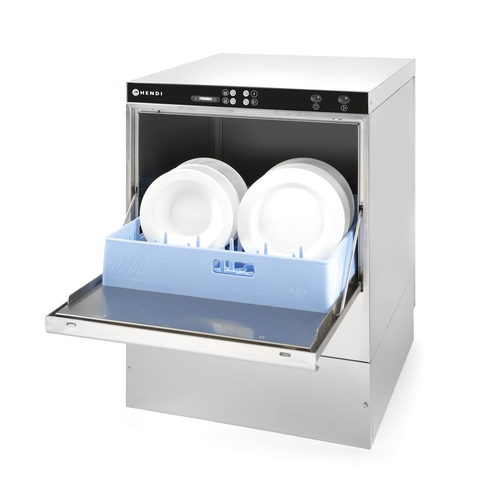 Lavastoviglie K50 - controllo elettromeccanico, HENDI, Con pompa di scarico, 400V/6600W, 570x600x(H)830mm