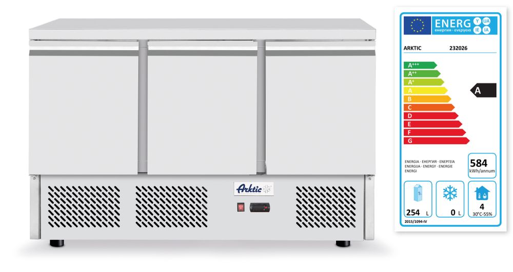 Banco refrigerato a tre porte Kitchen Line, Arktic, 230V/220W, 1375x700x(H)890mm