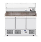 Banco pizza con tre porte e vetrinetta refrigerata 380+40L, Arktic, 254L, 230V/400W, 1400x700x(H)1491mm