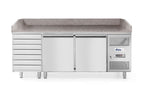 Banco pizza a 2 porte 7 cassetti 280L, Arktic, 250L, 230V/250W, 2020x802x(H)1000mm
