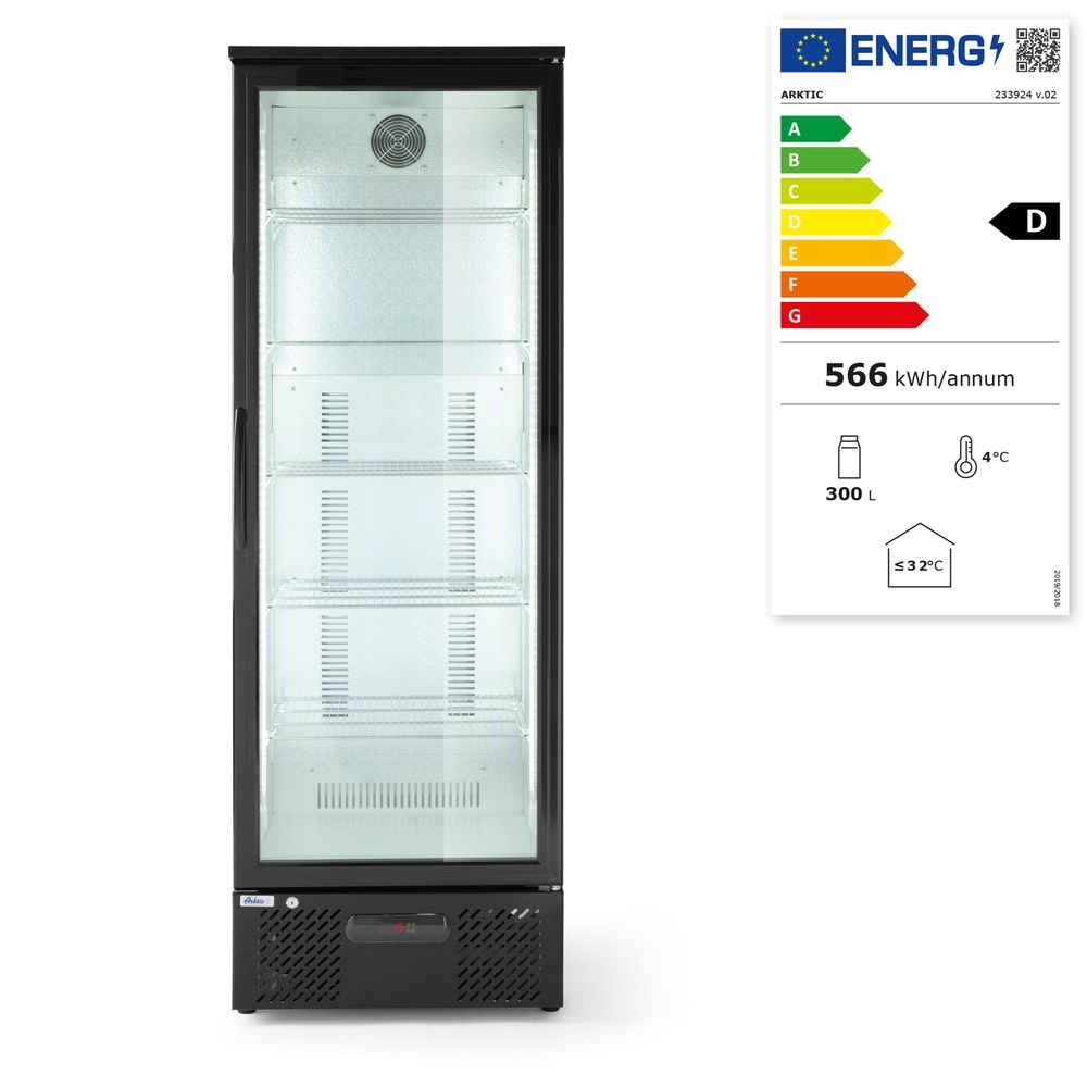 Frigorifero per bar posteriore a porta singola, Arktic, 300L, Nero, 220-240V/195W, 600x528x(H)1820mm