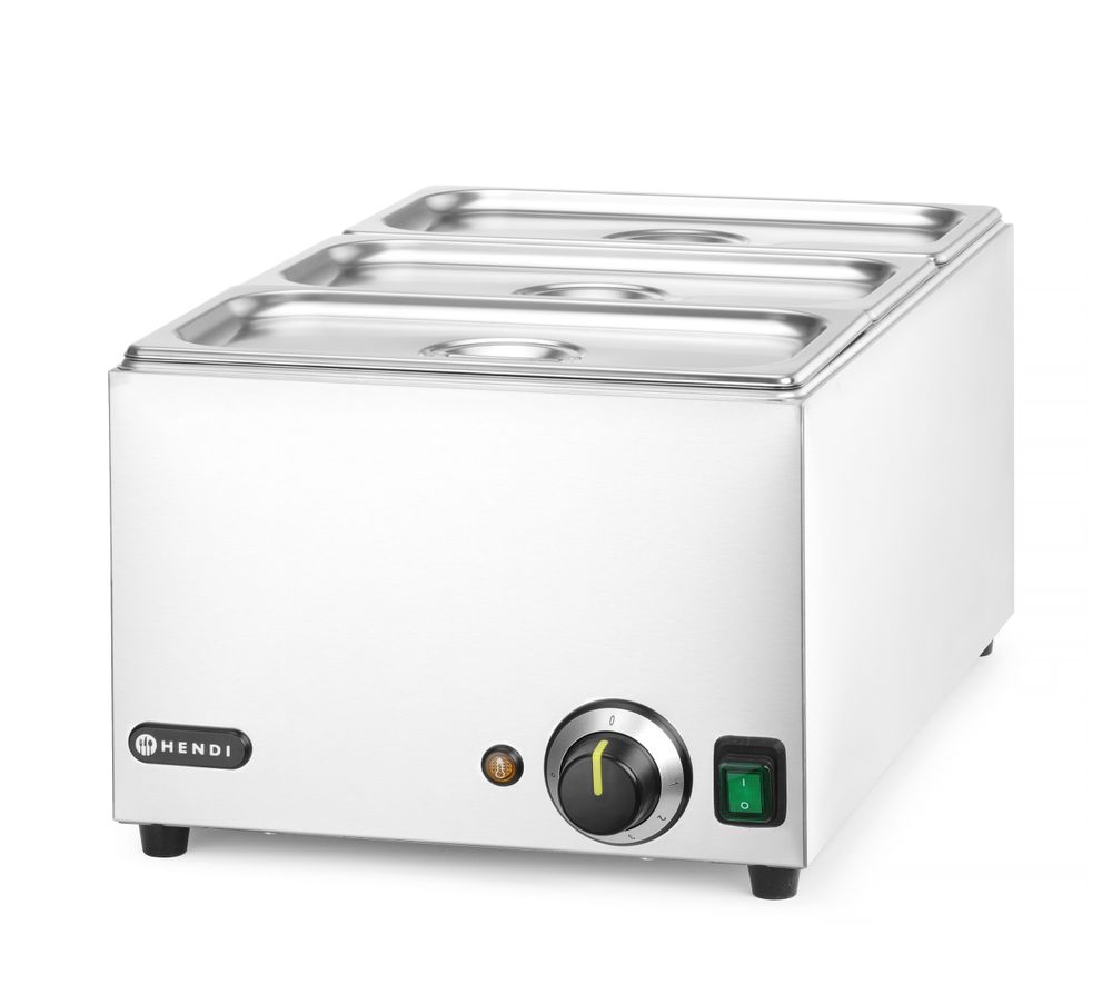 Set: Bain-marie HENDI RANGER + 3x GN 1/3 con coperchio., HENDI, GN 1/1, 230V/1000W, 590x332x(H)242mm