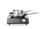 Set: piastra a induzione 3500W + pentola + padella, HENDI, Nero, 220-240V/3500W, 320x395x(H)95mm