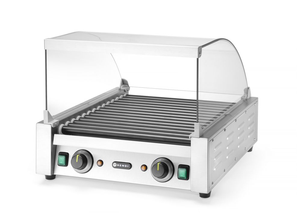 Copertura in vetro per grill rotante per salsicce, HENDI, Per griglia rotante da 7 (268506), 470x325x(H)240mm