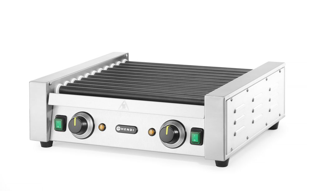 Grill rotante per salsicce - due zone, HENDI, 11 rulli, 230V/1180W, 530x525x(H)180mm