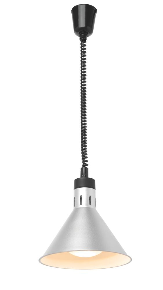 Lampada termica conica regolabile, HENDI, Argento, 230V/250W, ⌀275x(H)250mm