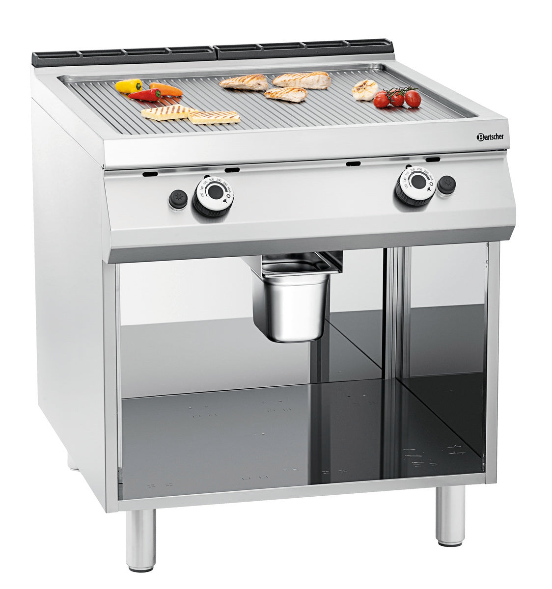 Piastra a gas Professionale , rigata, OU
