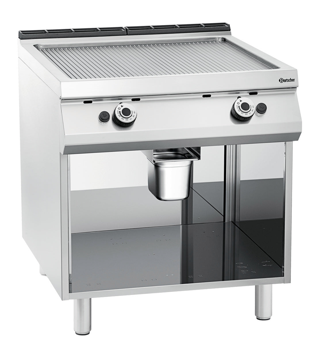 Piastra a gas Professionale , rigata, OU