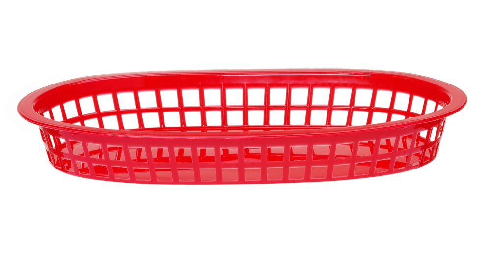 Cestini da servizio stile fast food., HENDI, Rosso, 6 pezzi, 275x175x(H)38mm