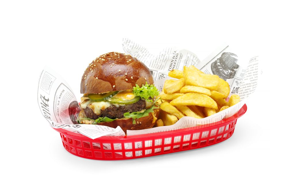 Cestini da servizio stile fast food., HENDI, Rosso, 6 pezzi, 275x175x(H)38mm