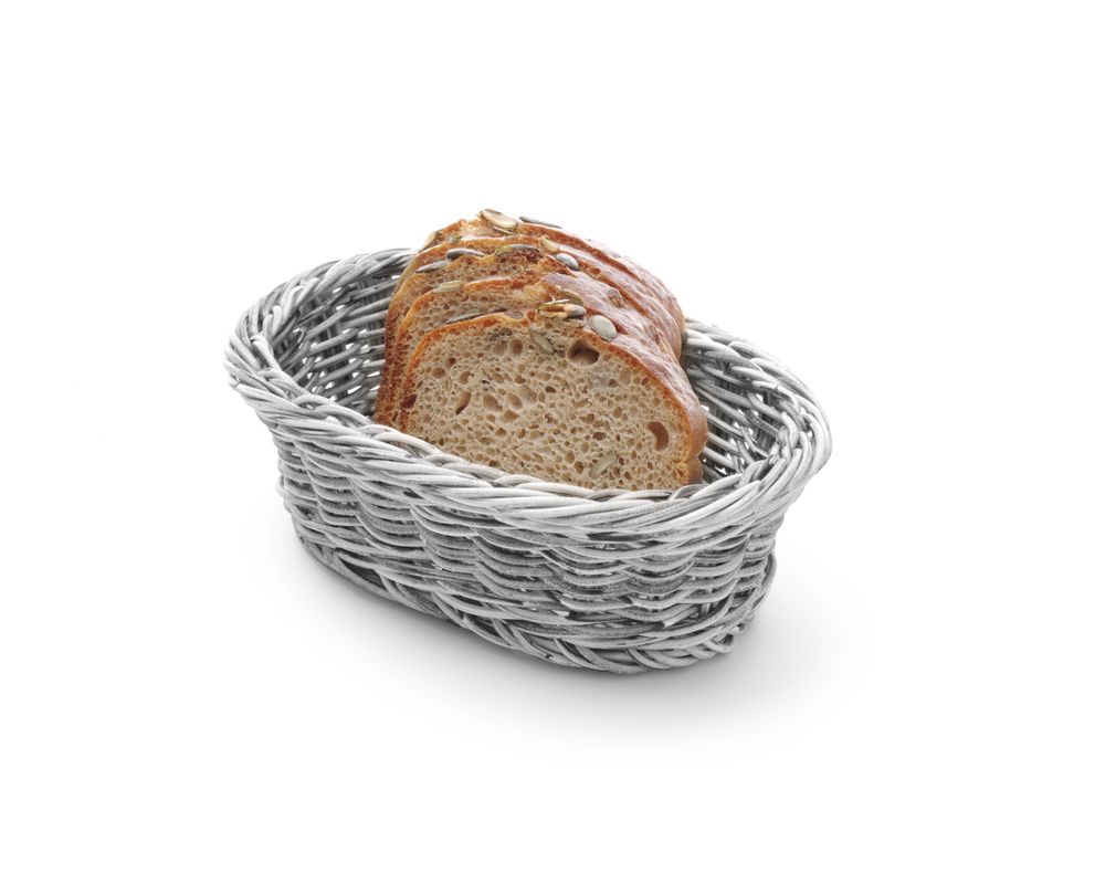 Cestino da pane ovale, HENDI, Grigio chiaro, 190x120x(H)60mm