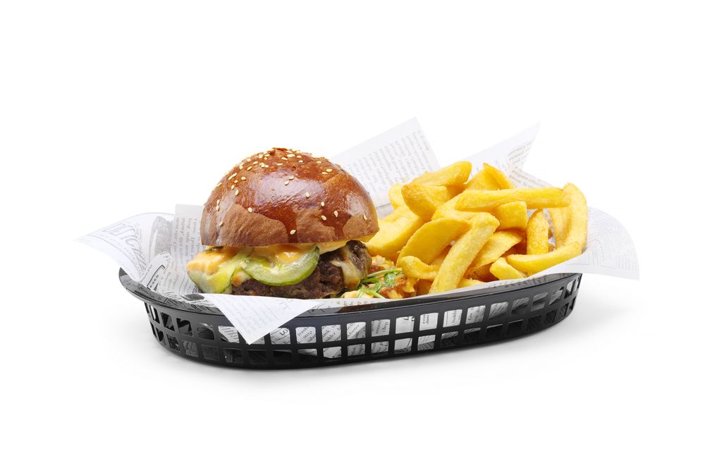 Cestini da servizio stile fast food., HENDI, Nero, 6 pezzi, 275x175x(H)38mm