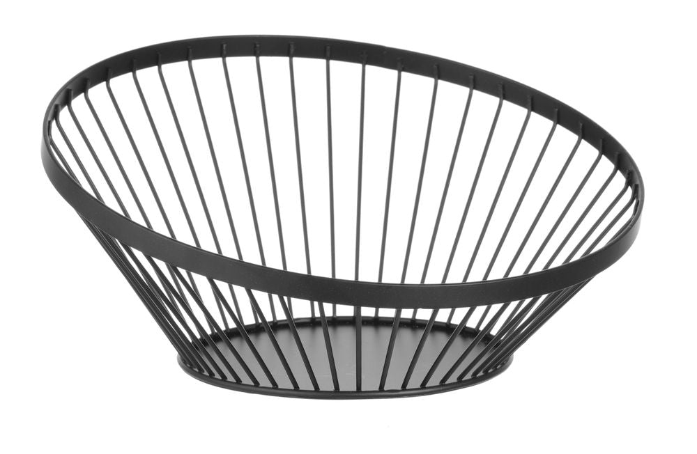 Cestino per frutta arrotondato nero, HENDI, ⌀280x(H)130mm