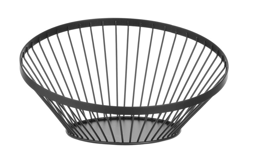 Cestino per frutta arrotondato nero, HENDI, ⌀280x(H)130mm