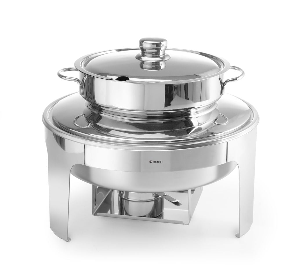 Chafing dish da zuppa finitura a specchio, HENDI, Profi Line, 10L, ⌀420x(H)380mm