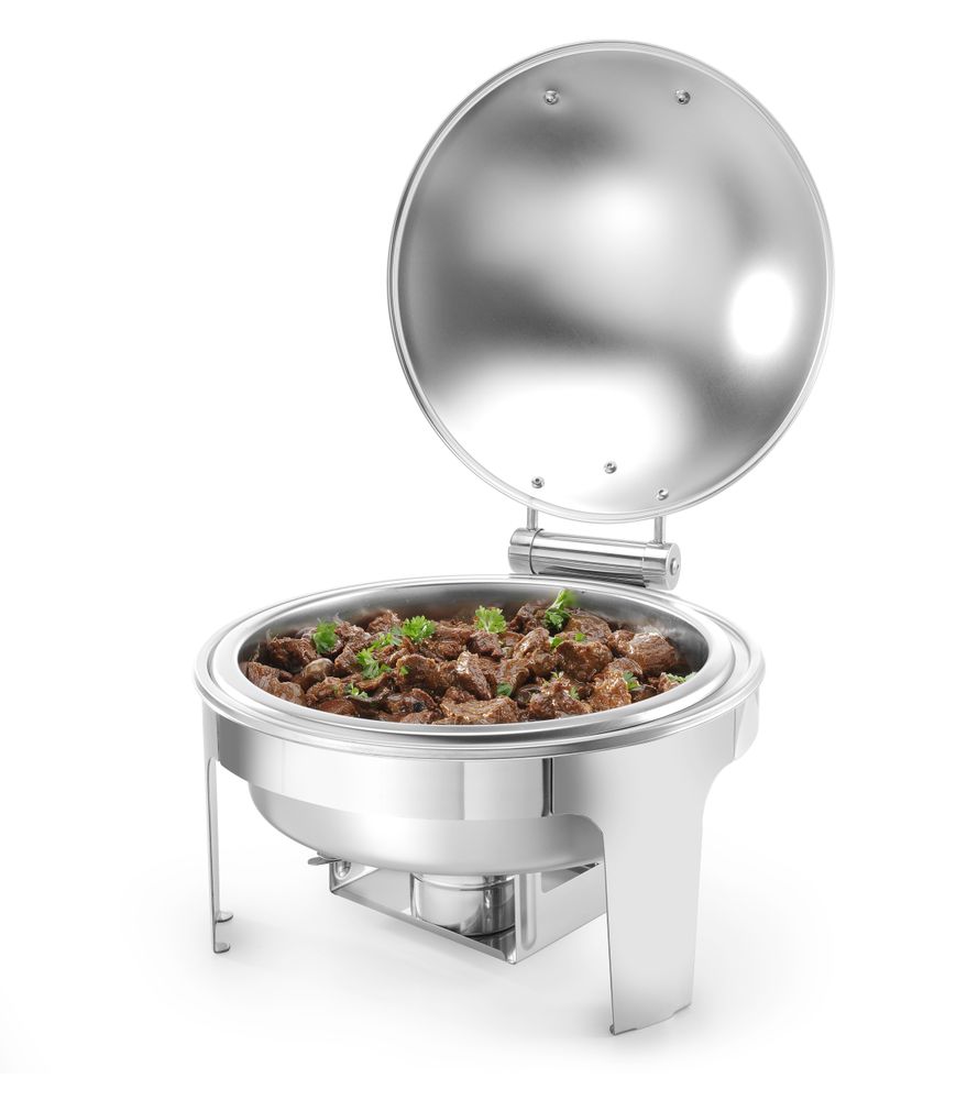 Chafing dish rotondo finitura satinata, HENDI, Profi Line, 6L, 465x420x(H)320mm