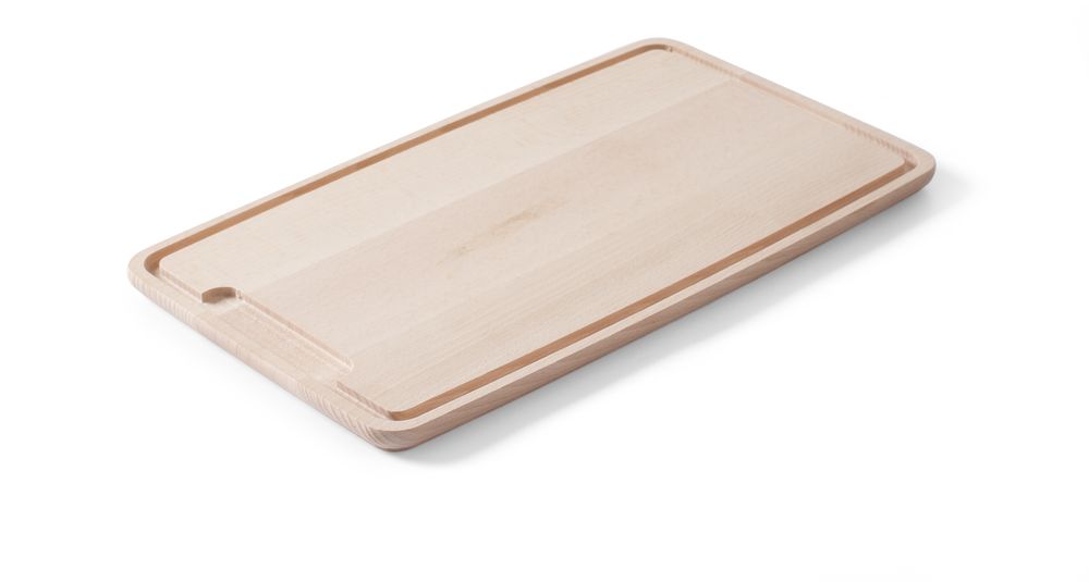 Tagliere con bordo, HENDI, Legno chiaro, 390x230mm