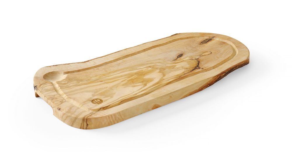 Tagliere scanalato in legno d'ulivo, HENDI, 400x250x(H)18mm